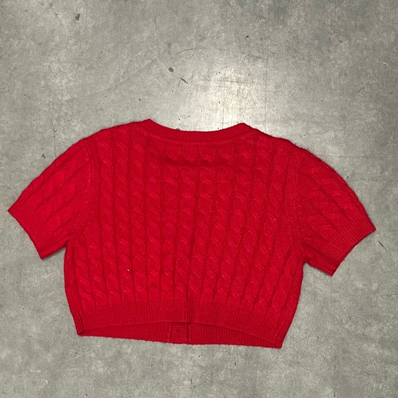 Sunday Best red Effie Cropped Cardigan | sz XS - Picture 3 of 3